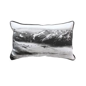 Coussin imprimé montagne blanc 30 x 50 cm