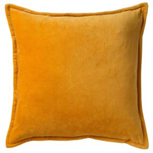 Coussin - jaune en velours 50x50 cm uni