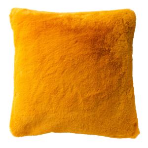 Coussin - jaune fausse fourrure 60x60 cm uni