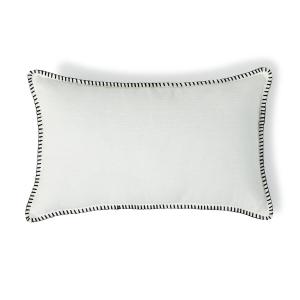 Coussin lin lavé blanc & noir 50x30