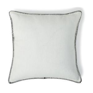 Coussin lin lavé blanc / noir 50x50