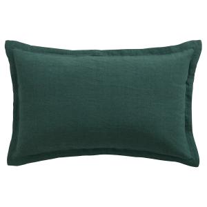 Coussin lin lave lin vert sapin 30x50 cm