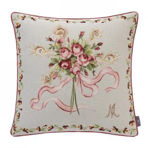 Coussin marie Antoinette tissé Gris 50 x 50