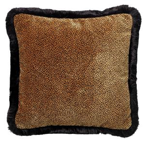 Coussin marron   45x45 cm  avec imprimé animalier