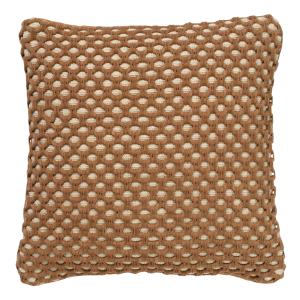 Coussin marron   45x45 cm  avec un motif à carreaux