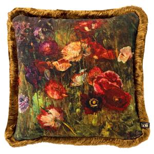 Coussin Marron 45x45 cm Fleuri