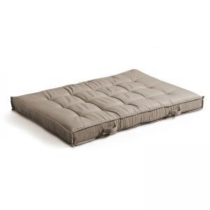 Coussin matelassé pour palette taupe 120x80