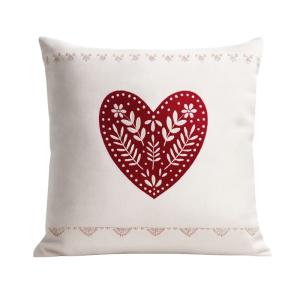 Coussin montagne cœur rouge polyester rouge 45x45 cm
