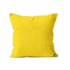 Coussin motif velours jaune rose 60x60cm
