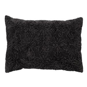 Coussin - noir en coton 40x60 cm avec motif fleuri