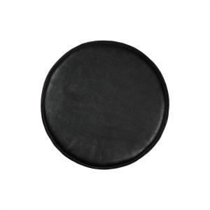 Coussin noir en cuir Ø40x2,5cm