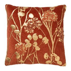 Coussin Orange 45x45 cm Fleuri