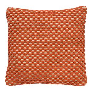 Coussin - orange doux 45x45 cm avec un motif à carreaux
