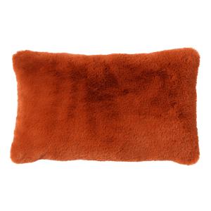 Coussin - orange fausse fourrure 30x50 cm uni