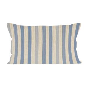 Coussin rayures polyester bleu 40x67cm