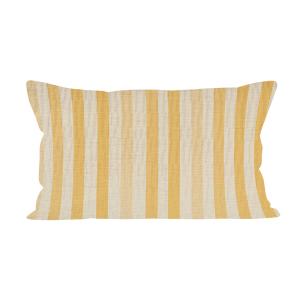 Coussin rayures polyester jaune 40x67cm