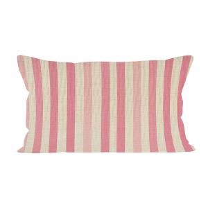 Coussin rayures polyester rose 40x67cm