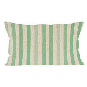 Coussin rayures polyester vert 40x67cm