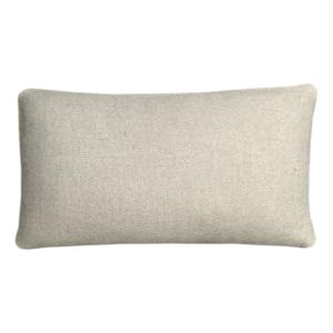Coussin rectangulaire beige double face en laine 35x60