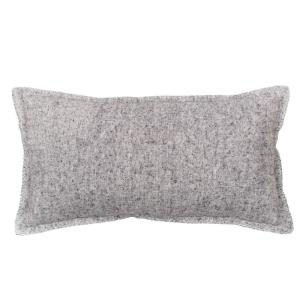 Coussin rectangulaire en coton brossé coton/polyester gris…