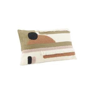 Coussin rectangulaire en coton motif abstrait