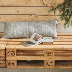 Coussin rectangulaire flanelle  40x90cm Gris