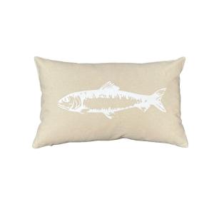 Coussin rectangulaire imprimé coton  30x50 cm Blanc