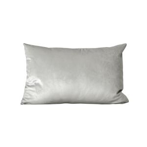Coussin rectangulaire velours gris 50x30 cm
