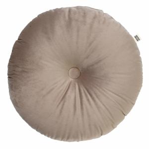Coussin rond Beige en velours Ø40 cm Couleur unie