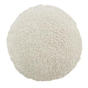 Coussin rond effet laine bouclée écru D45