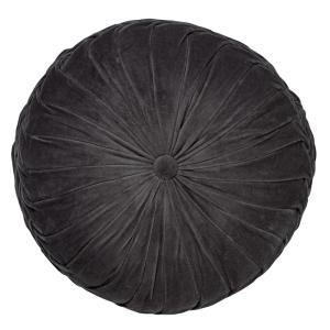 Coussin rond Gris en velours Ø40 cm Couleur unie