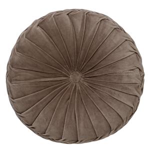 Coussin rond gris en velours Ø40 cm uni