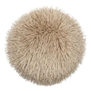 Coussin rond imitation fourrure longue polyester beige 40 x…