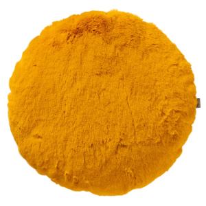 Coussin rond Jaune fausse fourrure Ø45 cm Couleur unie