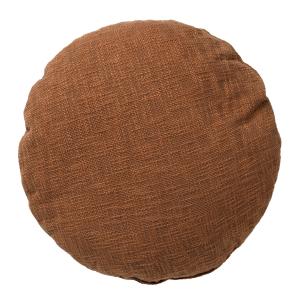 Coussin rond Marron en coton 50 cm uni