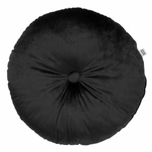 Coussin rond Noir en velours Ø40 cm Couleur unie