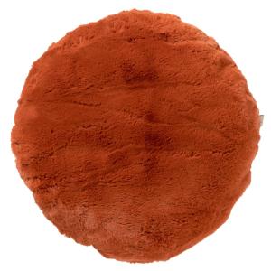 Coussin rond Orange fausse fourrure Ø45 cm Couleur unie