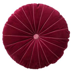 Coussin rond rouge   50 cm uni