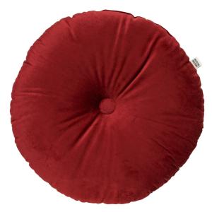 Coussin rond Rouge en velours Ø40 cm Couleur unie