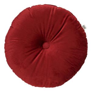 Coussin rond rouge en velours Ø40 cm uni