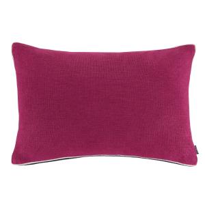 Coussin rose fuschia et bordures tissées 45x45