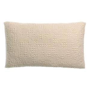 Coussin stonewashed  en coton creme 40 x 65 cm