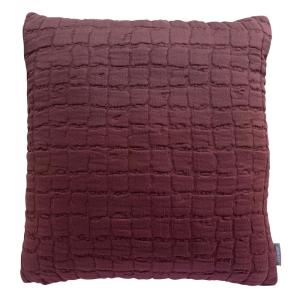 Coussin Stonewashed  en coton prune 45 x 45