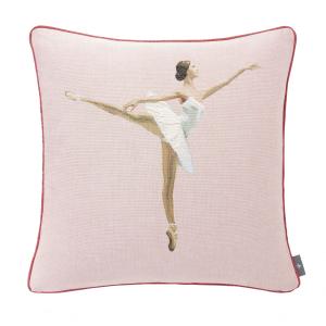 Coussin tapisserie danseuse pointe made in france rose   48…