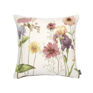 Coussin tapisserie giverny multi fleurs made in france blan…