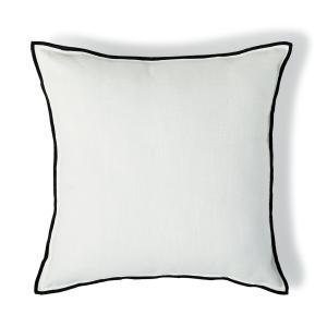 Coussin toile de coton blanc / noir 50x50