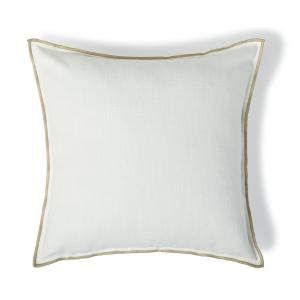 Coussin toile de coton blanc & sable 50x50