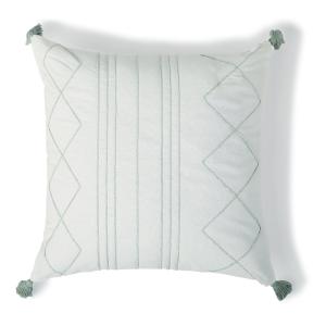 Coussin toile de coton bleu glacier 50x50
