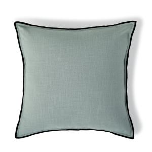 Coussin toile de coton céladon & noir 50x50