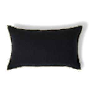 Coussin toile de coton fusain / sable 50x30